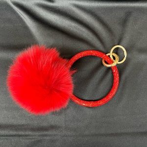 Fur Pom Pom keychain